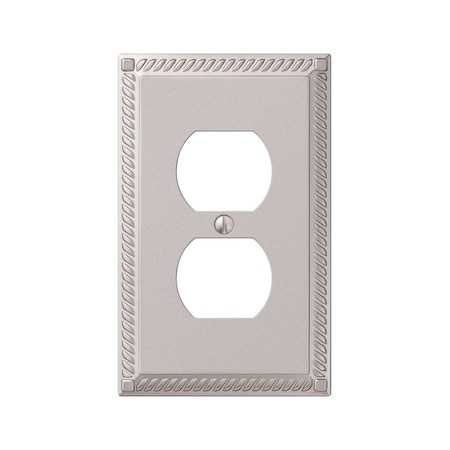 Amerelle Amerelle Georgian Satin Nickel 1 gang Die-Cast Metal Duplex Wall Plate 1 pk 54DN